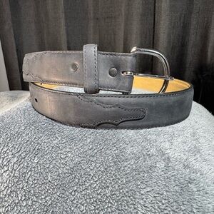 Justin Boots Charcoal Leather Belt